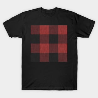 Red and Black Textured Buffalo Plaid T-Shirt